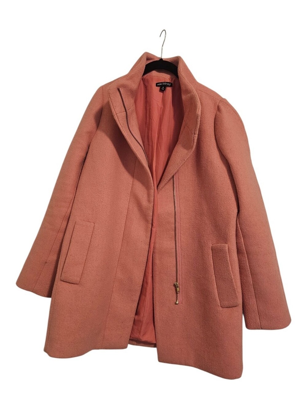J. Crew Blush Pink Zip Pea Coat